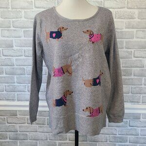 Astrologie Dachshund Puppy Intarsia Knit Sweater Weiner Dog NEW Lg Novelty